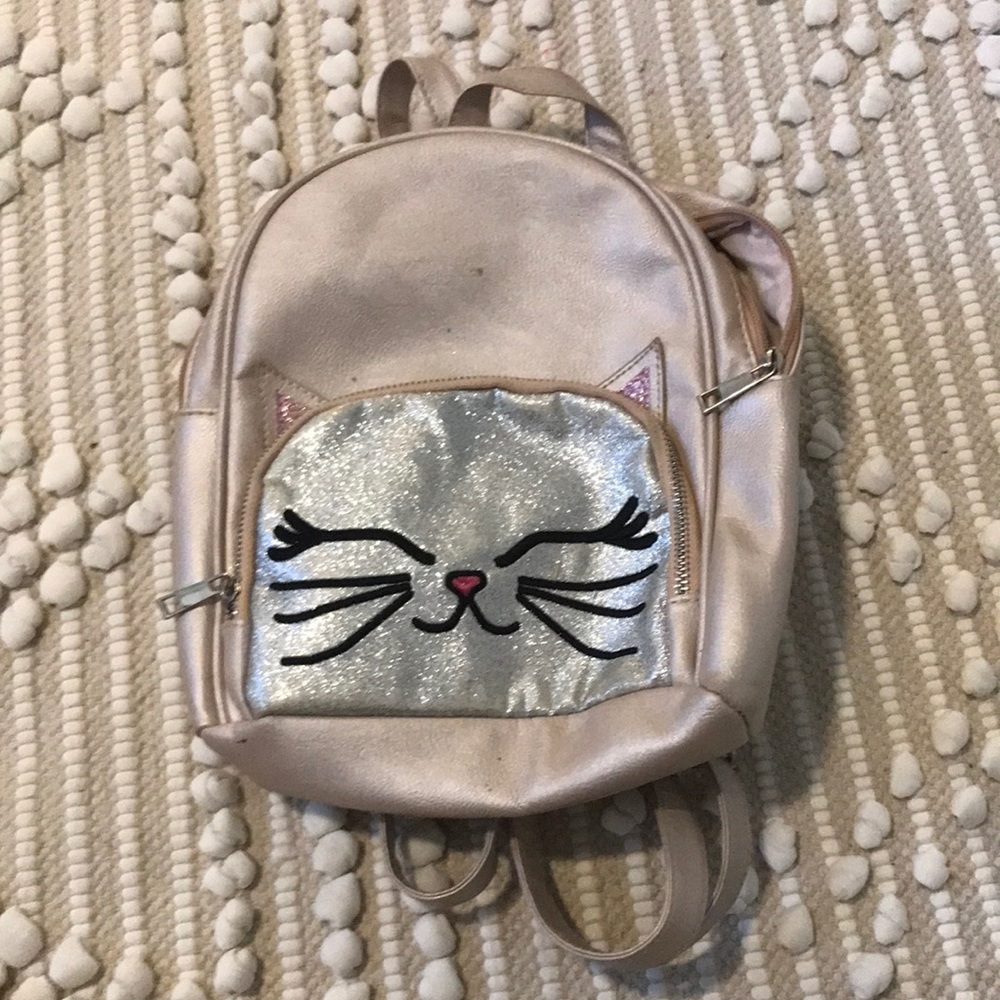 mini kitten backpack cute rose gold